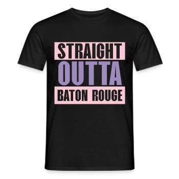 Straight Outta Baton Rouge Baton Baton Twirling - Men's T-Shirt - black - Front - AI Model Male 178 light (178cm)