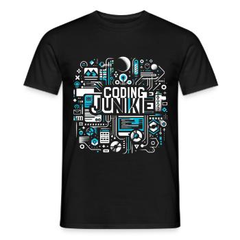 Coding Junkie 16 - Männer T-Shirt - Schwarz - Vorne - AI Model Male 178 light (178cm)