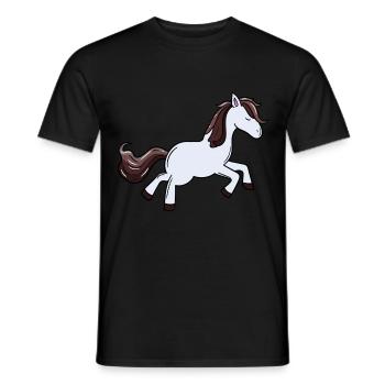 Pony Pferd Pferde Ross Gaul Kinder Mädchen Ponyhof - Männer T-Shirt - Schwarz - Vorne - AI Model Male 178 light (178cm)