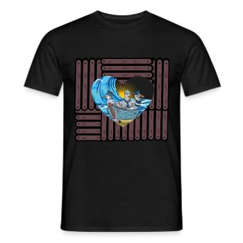 Mouettes Mouette Mer Soleil Côte Océan - T-shirt homme - noir - Devant - AI Model Male 178 light (178cm)