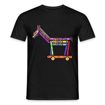 Cheval Chevaux Poney Enfant Enfants Cadeau de Noël - T-shirt homme - noir - Devant - AI Model Male 178 light (178cm)