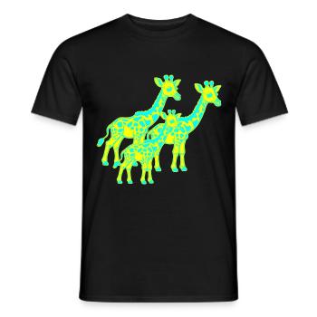 Girafe Afrique Safari Enfant Enfants Rétro Années 80 Années 90 - T-shirt homme - noir - Devant - AI Model Male 178 light (178cm)
