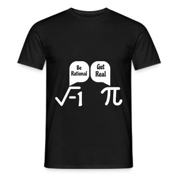 Math -1 Pi joke numbers funny nerd gift - Men's T-Shirt - black - Front - AI Model Male 178 light (178cm)