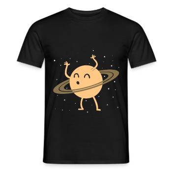 Saturn Ringe Planet lustig Geschenk - Männer T-Shirt - Schwarz - Vorne - AI Model Male 178 light (178cm)