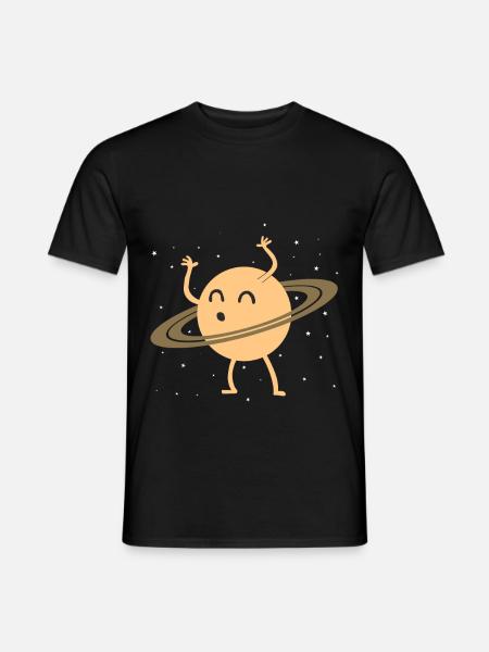 Saturn Ringe Planet lustig Geschenk - Männer T-Shirt - Schwarz