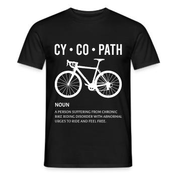Cycopathe vélo rigolo Definitoion - T-shirt homme - noir - Devant - AI Model Male 178 light (178cm)