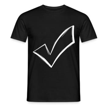 Tick Chop OK Seen White Vector - Men's T-Shirt - black - Front - AI Model Male 178 light (178cm)