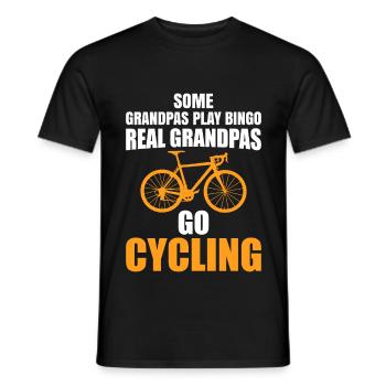 Grandpa Road Bike Bicycle - Men's T-Shirt - black - Front - AI Model Male 178 light (178cm)