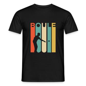 Retro Vintage Boule Sport T-Shirt Petanque Bocce - Men's T-Shirt - black - Front - AI Model Male 178 light (178cm)