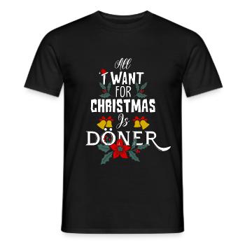 Tout ce que je veux pour Noël, c'est Doner Christmas - T-shirt homme - noir - Devant - AI Model Male 178 light (178cm)