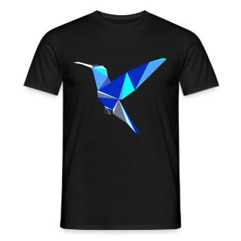 Oiseau, martin-pêcheur, oiseau, multicolore - T-shirt homme - noir - Devant - AI Model Male 178 light (178cm)