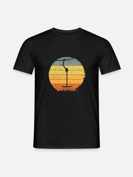 Retro Vintage Skilift Winterurlaub Wintersport - Männer T-Shirt - Schwarz