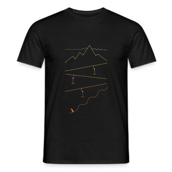 Modern Skifahrer Skilift Winter Urlaub - Männer T-Shirt - Schwarz - Vorne - AI Model Male 178 light (178cm)