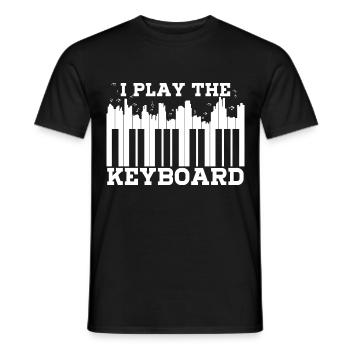 Je joue du clavier de piano pour pianiste ou claviériste - T-shirt homme - noir - Devant - AI Model Male 178 light (178cm)