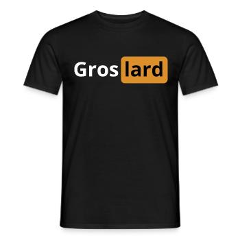 Gros lard | logo porno | cadeau beauf - T-shirt homme - noir - Devant - AI Model Male 178 light (178cm)