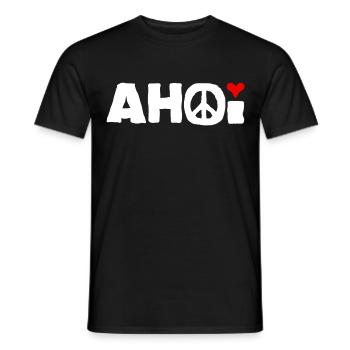 Peace Love Ahoi Ahoy Fisherman - Männer T-Shirt - Schwarz - Vorne - AI Model Male 178 light (178cm)