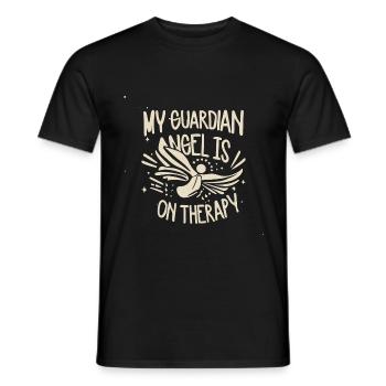 Mon ange gardien est en thérapie - T-shirt homme - noir - Devant - AI Model Male 178 light (178cm)