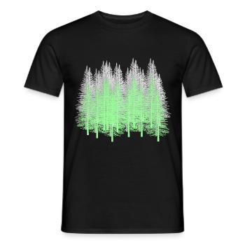 Forêt Arbres Conifères Forêt Sapins Épicéa Nature - T-shirt homme - noir - Devant - AI Model Male 178 light (178cm)