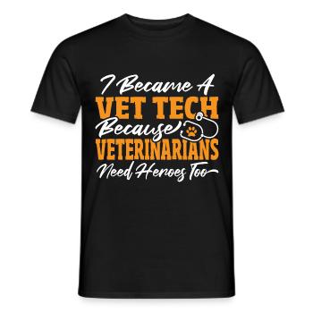 Lover Vet Tech Tierarzthelferin Vet Tech Merch - Männer T-Shirt - Schwarz - Vorne - AI Model Male 178 light (178cm)