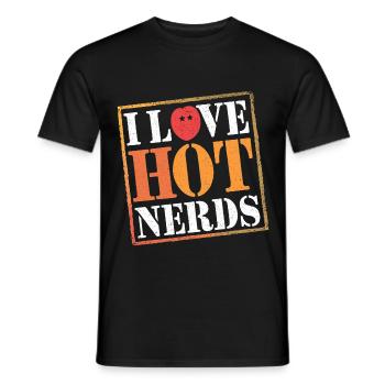 I Love Hot Nerds 22 - Männer T-Shirt - Schwarz - Vorne - AI Model Male 178 light (178cm)