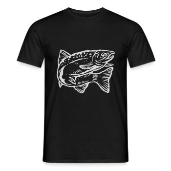 fishing - Men's T-Shirt - black - Front - AI Model Male 178 light (178cm)