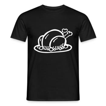 Food roast cooking chicken gift family - Men's T-Shirt - black - Front - AI Model Male 178 light (178cm)