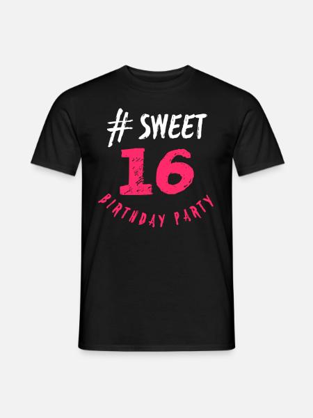 16. Geburtstag Party Feiern Mädchen Geburtstag - Männer T-Shirt - Schwarz