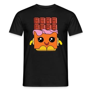 KAWAII Schokolade - Männer T-Shirt - Schwarz - Vorne - AI Model Male 178 light (178cm)