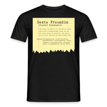 Beste Freundin Laura - Männer T-Shirt - Schwarz - Vorne - AI Model Male 178 light (178cm)