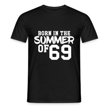 Né à l'été 69 - T-shirt homme - noir - Devant - AI Model Male 178 light (178cm)