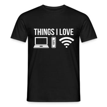 computer - Men's T-Shirt - black - Front - AI Model Male 178 light (178cm)