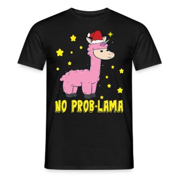 No Prob Lama - Männer T-Shirt - Schwarz - Vorne - AI Model Male 178 light (178cm)