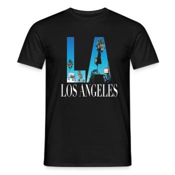 La Los Angeles Californie West Coast America USA - T-shirt homme - noir - Devant - AI Model Male 178 light (178cm)
