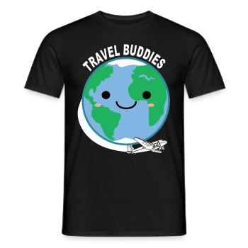 Travel Travel Buddies Traveler Traveling Reisen - Men's T-Shirt - black - Front - AI Model Male 178 light (178cm)