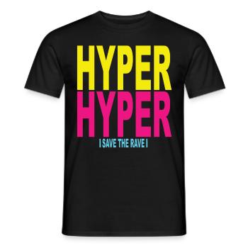 90s 90s party 90s techno 90 years - Men's T-Shirt - black - Front - AI Model Male 178 light (178cm)