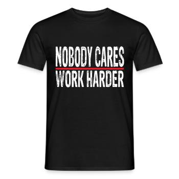 personne ne se soucie de travailler plus dur - T-shirt homme - noir - Devant - AI Model Male 178 light (178cm)