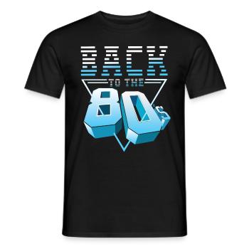 80s 80s party 80s fashion 80s music - Men's T-Shirt - black - Front - AI Model Male 178 light (178cm)