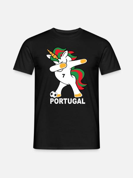 Fodbold dab enhjørning Portugal portugisisk - Mænd T-shirt - sort