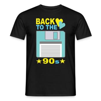 90s 90s fashion 90s party 90s - T-shirt homme - noir - Devant - AI Model Male 178 light (178cm)