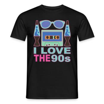 90er jahre 90er Patry 90er Mode 90er Outfit - Männer T-Shirt - Schwarz - Vorne - AI Model Male 178 light (178cm)