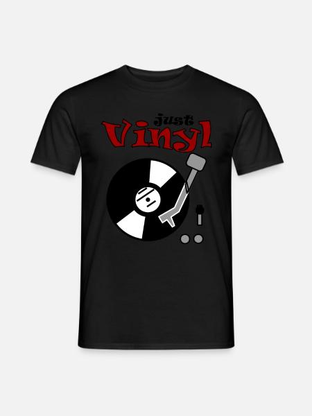 Just Vinyl - Retro Turntable / Record Player - Men's T-Shirt - black