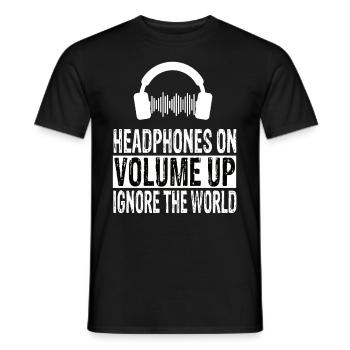Headphones - Men's T-Shirt - black - Front - AI Model Male 178 light (178cm)
