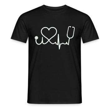 Infirmière - T-shirt homme - noir - Devant - AI Model Male 178 light (178cm)