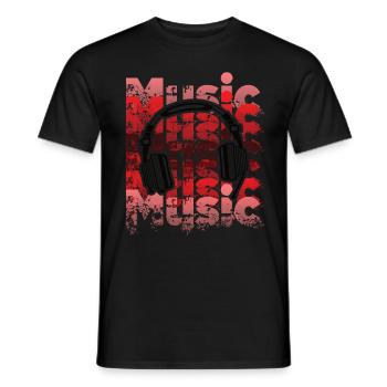 Headphones - Men's T-Shirt - black - Front - AI Model Male 178 light (178cm)