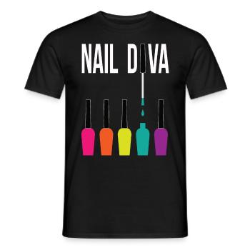 Nail Design Accessories - Men's T-Shirt - black - Front - AI Model Male 178 light (178cm)