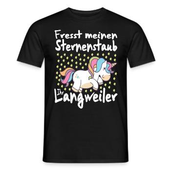 Einhorn Fresst meinen Sternenstaub - Männer T-Shirt - Schwarz - Vorne - AI Model Male 178 light (178cm)