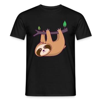 Faultier Sloth Faultiere Chillen Relaxen - Männer T-Shirt - Schwarz - Vorne - AI Model Male 178 light (178cm)