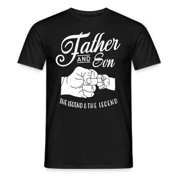 père et fils - T-shirt homme - noir - Devant - AI Model Male 178 light (178cm)