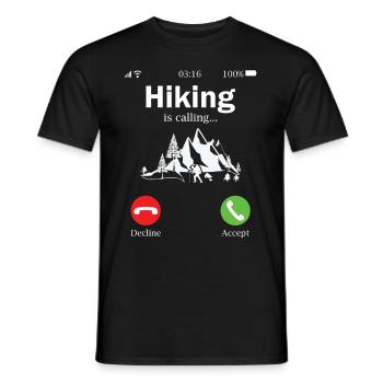 Mountain hiking - Men's T-Shirt - black - Front - AI Model Male 178 light (178cm)