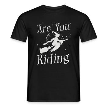 Witch witch broom halloween halloween costume - Men's T-Shirt - black - Front - AI Model Male 178 light (178cm)